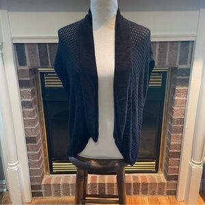 Calvin Klein Black Open-Front Sleeveless Cardigan